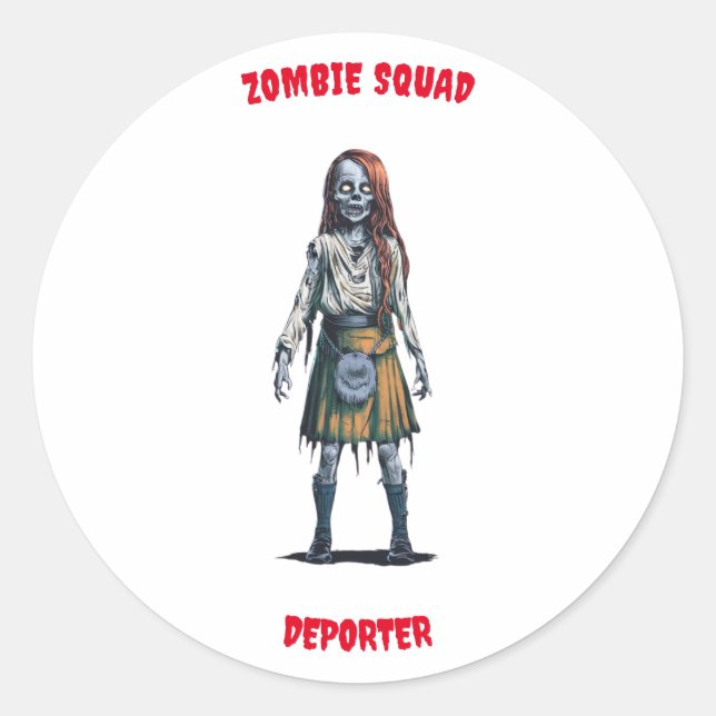 Zombie Squad Deporter Round Sticker (Front)