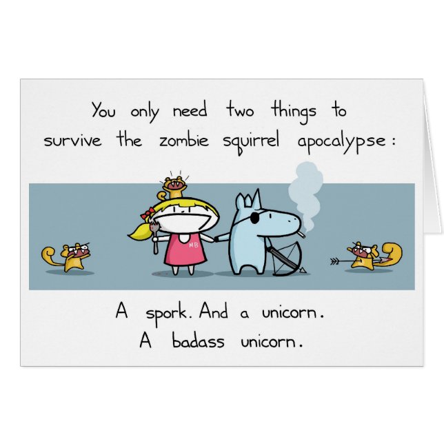 Zombie Squirrel Apocalypse Card (Front Horizontal)