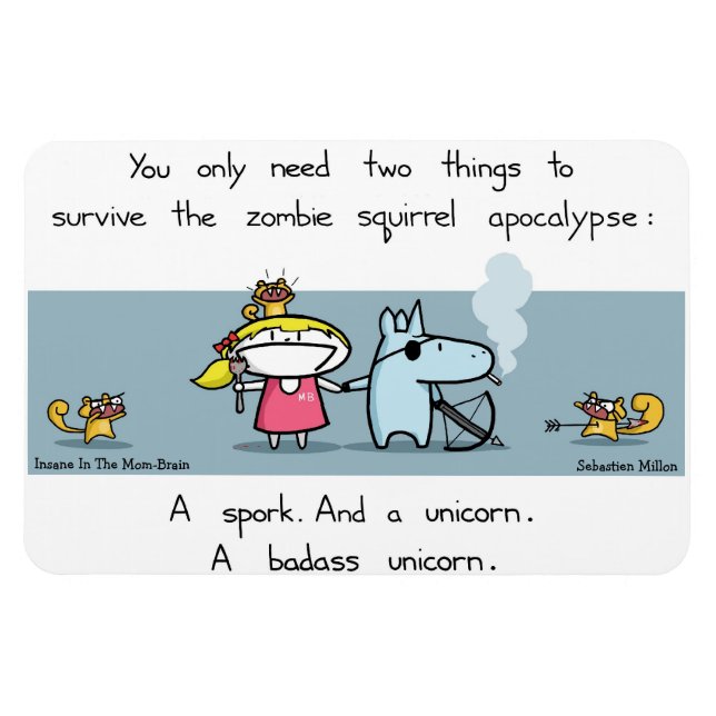 Zombie Squirrel Apocalypse Magnet (Horizontal)