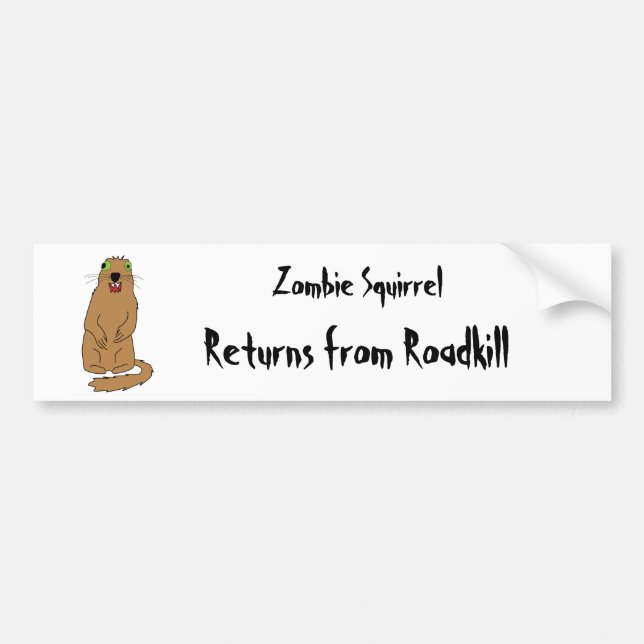 Zombie Squirrel Bumper Sticker (Front)