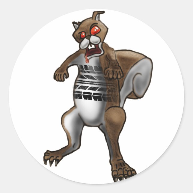 Zombie Squirrel Classic Round Sticker (Front)