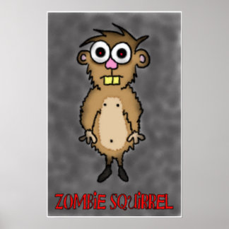 Zombie Squirrel Print