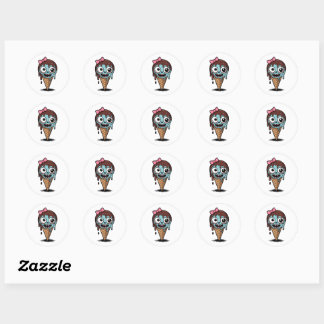 Zombie Stickers, Funny Ice Cream Stickers