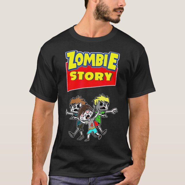 Zombie Story Halloween Zombies Toy Fun Animated Gr T-Shirt (Front)
