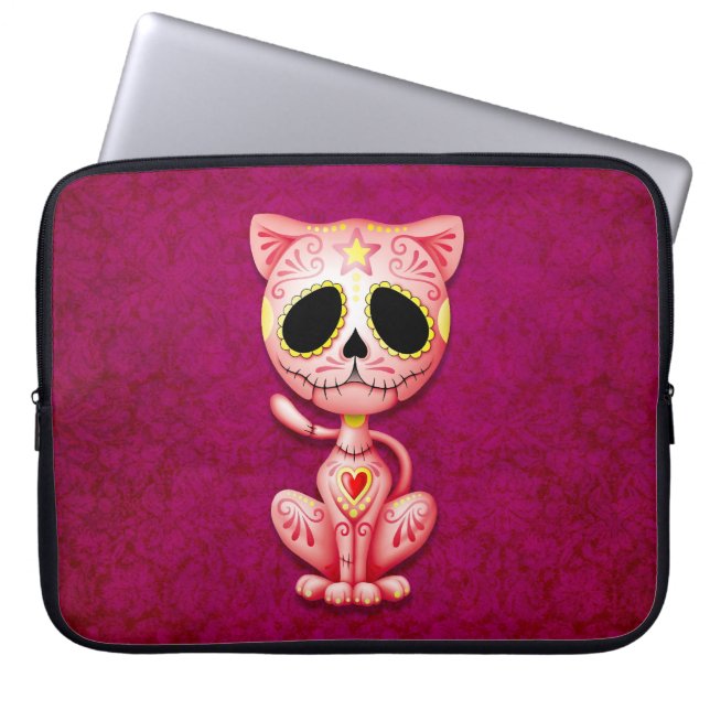 Zombie Sugar Kitten, pink Laptop Sleeve (Front)