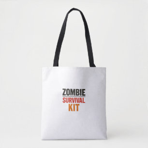 Zombie Survival Kit – Minimalist Vintage Typograph Tote Bag