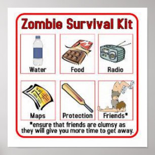 Zombie survival kit poster