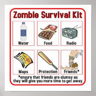 Zombie survival kit poster