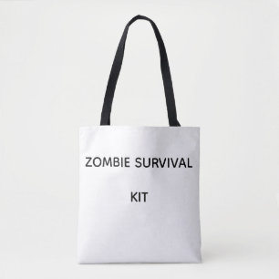 Zombie survival kit tote bag