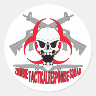 zombie tactical response squad 2 classic round sticker