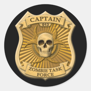 Zombie Task Force - Captain Badge Classic Round Sticker