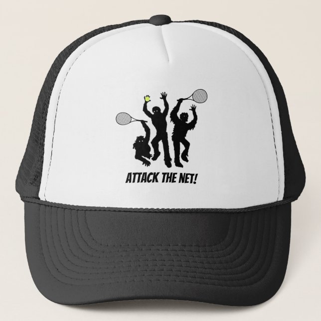 Zombie Tennis Player Attack Trucker Hat (Front)