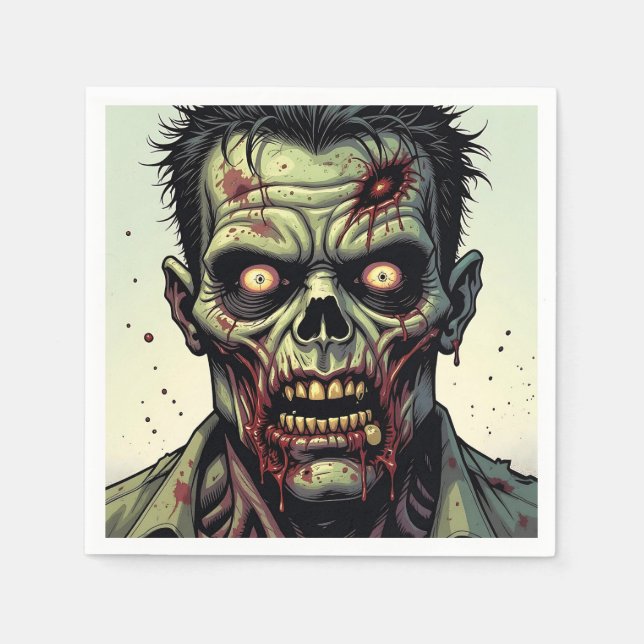 Zombie Themed Halloween Party Napkin (Front)