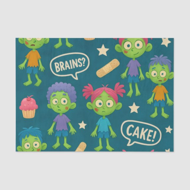 Zombie Tissue Paper Birthday Wrap (Front)
