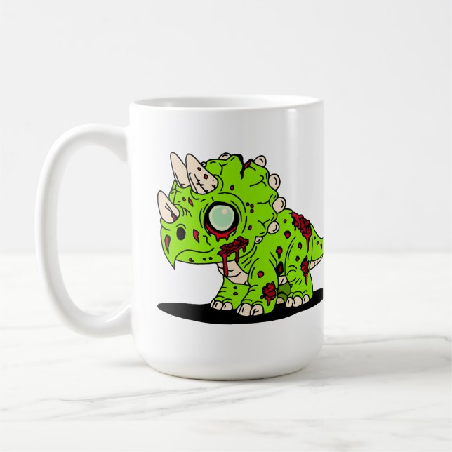 Zombie Triceratops  Coffee Mug (Left)