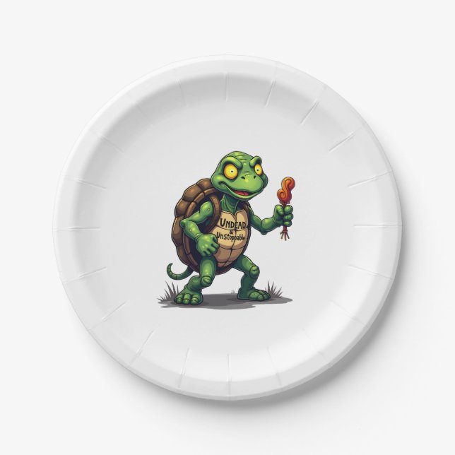 Zombie Turtle Paper Plate (Front)