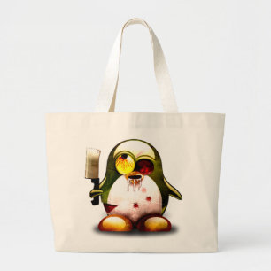 Zombie Tux (Linux Tux) Large Tote Bag