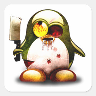 Zombie Tux (Linux Tux) Square Sticker