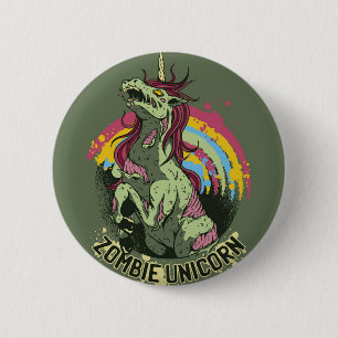 Zombie unicorn 6 cm round badge
