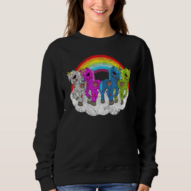 Zombie Unicorn Apocalypse Creatures Halloween Zomb Sweatshirt (Front)