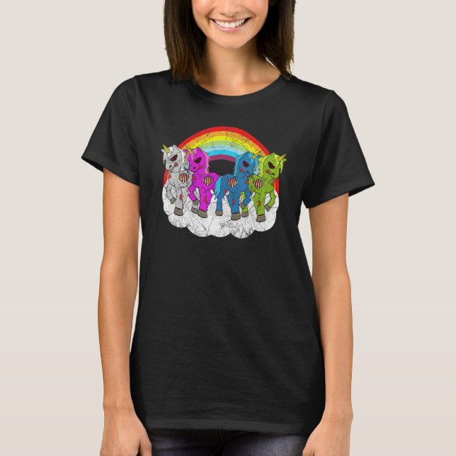 Zombie Unicorn Apocalypse Creatures Halloween Zomb T-Shirt (Front)