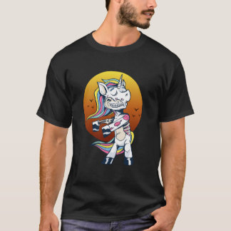Zombie Unicorn Apocalypse Fantasy Sunset Style T-Shirt