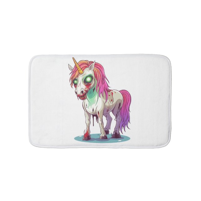  Zombie Unicorn Bath Mat (Front)