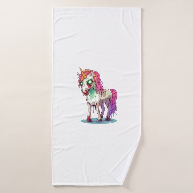  Zombie Unicorn Bath Towel (Bath Towel)