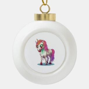 Zombie Unicorn Ceramic Ball Christmas Ornament