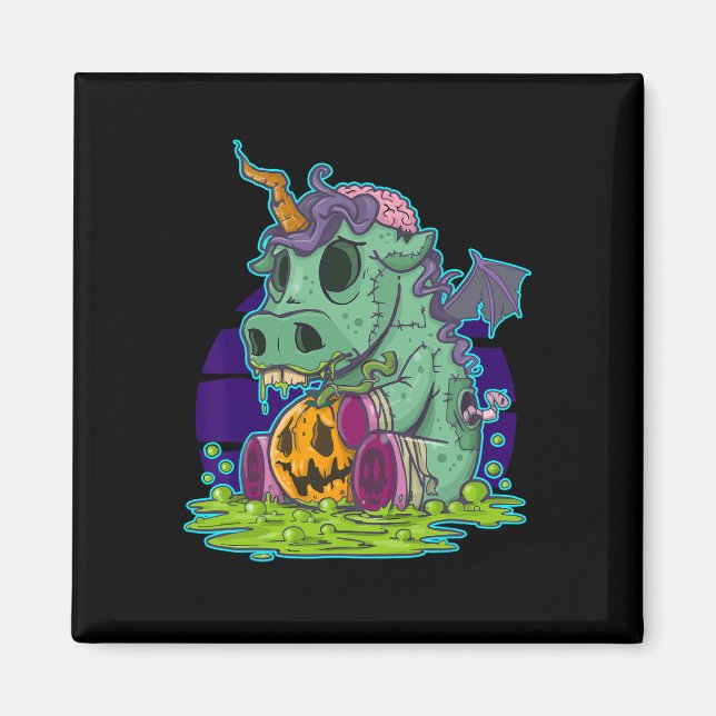 Zombie Unicorn Halloween Costume Ghost-Mummy  Magnet (Front)