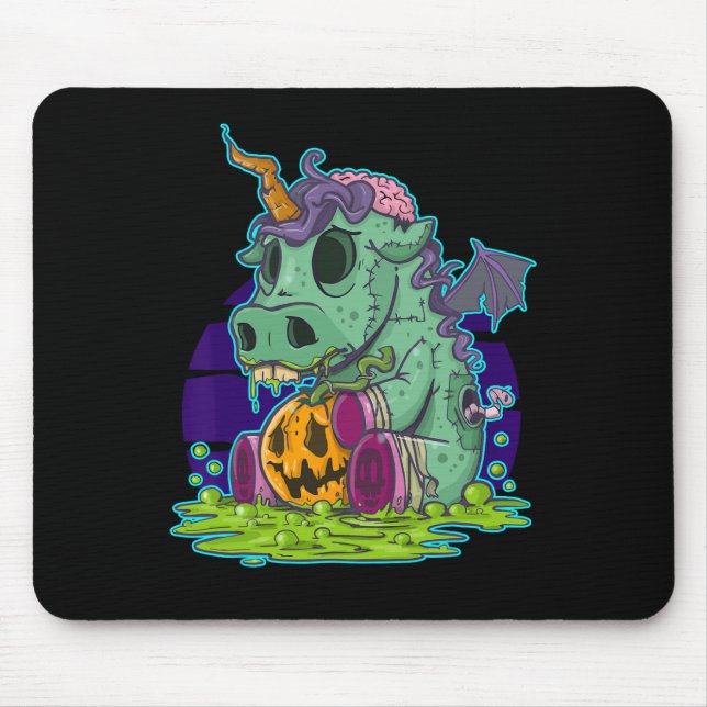 Zombie Unicorn Halloween Costume Ghost-Mummy  Mouse Pad (Front)