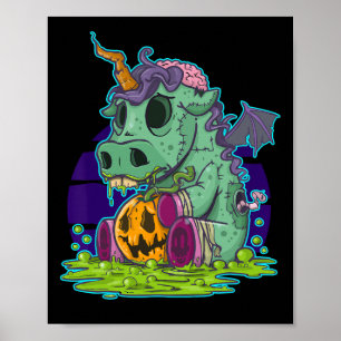 Zombie Unicorn Halloween Costume Ghost-Mummy Poster