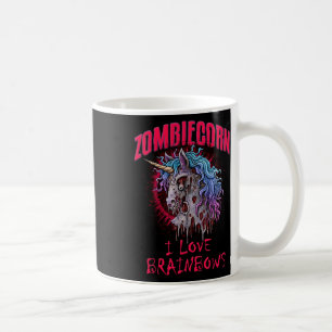 Zombie Unicorn I Love Brainbows Punk Gothic Goth H Coffee Mug