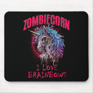 Zombie Unicorn I Love Brainbows Punk Gothic Goth H Mouse Pad