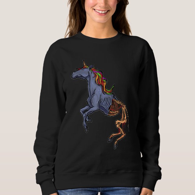 Zombie Unicorn Lazy Halloween Costume Cool Zombiec Sweatshirt (Front)