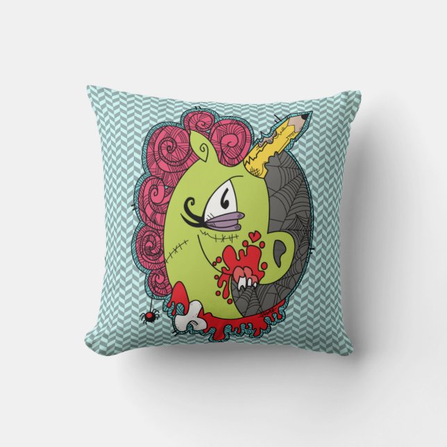 Zombie Unicorn Pillow (Front)