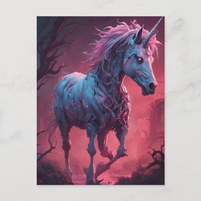 Zombie Unicorn  Postcard (Front)