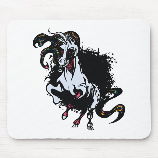 Zombie Unicorn Standing Mouse Pad (Front)