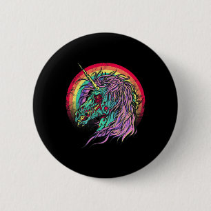 Zombie Unicorn Unicorn Halloween 6 Cm Round Badge