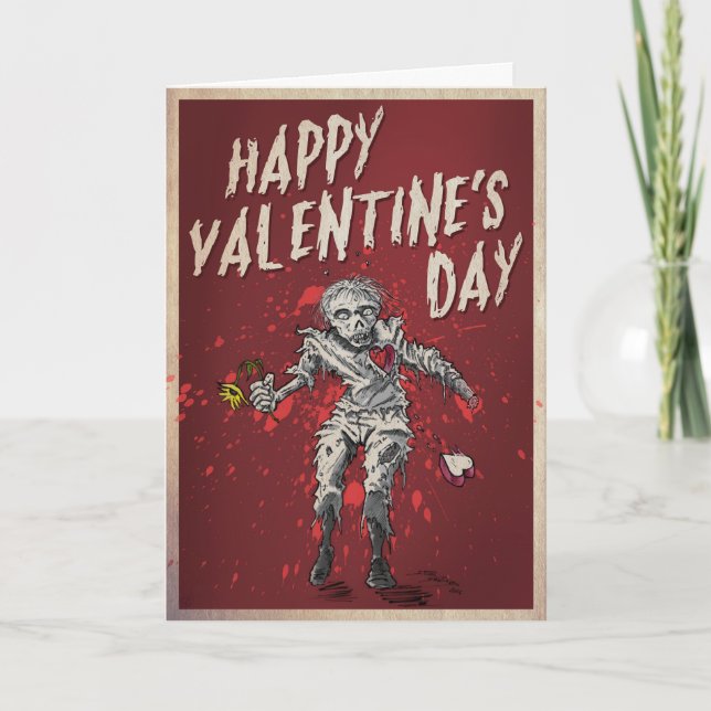 Zombie Valentine's Day Humour Holiday Card (Front)