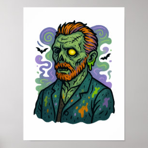 Zombie Van Gogh – Cartoon Comic Parody Poster
