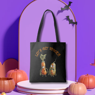 Zombie vegetables black Halloween Tote Bag