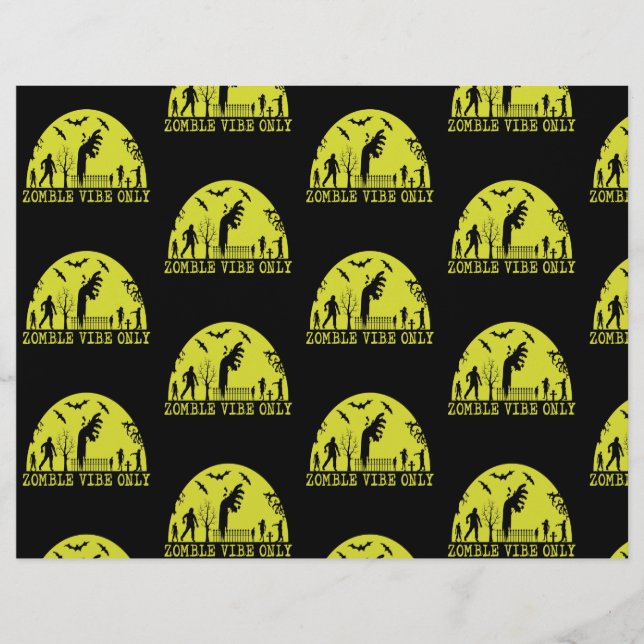 Zombie Vibes Only Scrapbook Paper  (Front)
