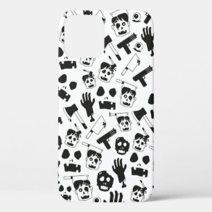 Zombie vintage Seamless Pattern Background theme iPhone 12 Case