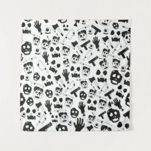 Zombie vintage Seamless Pattern Background theme Tapestry