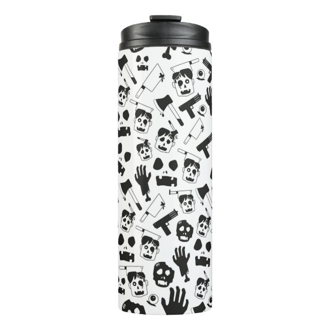 Zombie vintage Seamless Pattern Background theme Thermal Tumbler (Front)