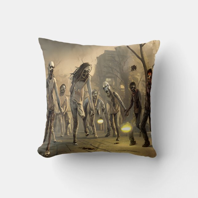 Zombie Walking Dead Horde Halloween Cushion (Front)
