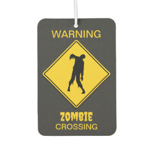 Zombie Warning Halloween Car Air Freshener