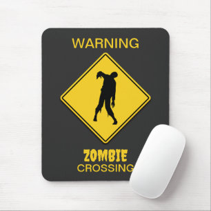 Zombie Warning Halloween Mouse Pad