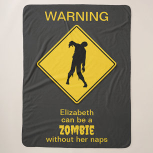 Zombie Warning Halloween Sherpa Blanket